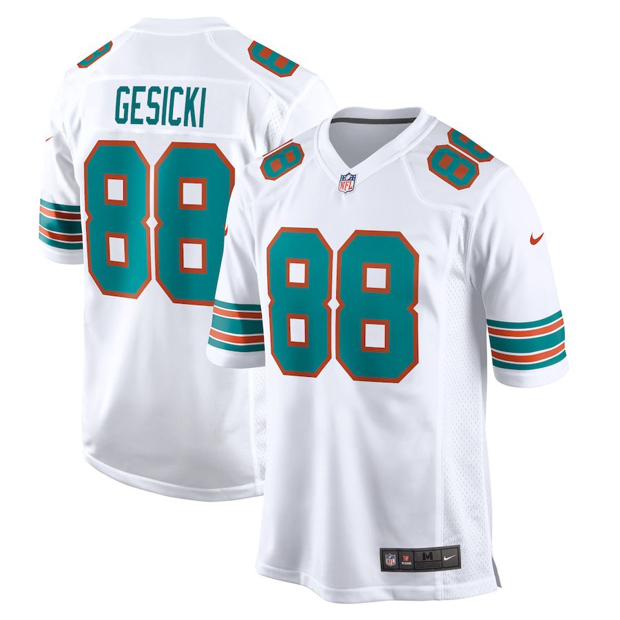 Men Miami Dolphins #88 Mike Gesicki Nike White Alternate Game NFL Jersey